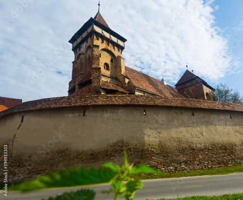 Medieval scenery of Transylvania with fortified church Valea Viilor, Romania photo