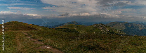 View from Ostredok hill summit in Velka Fatra mountains in Slovakia