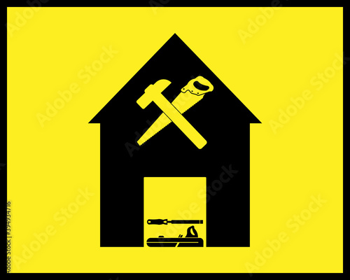 house repair icon with tool