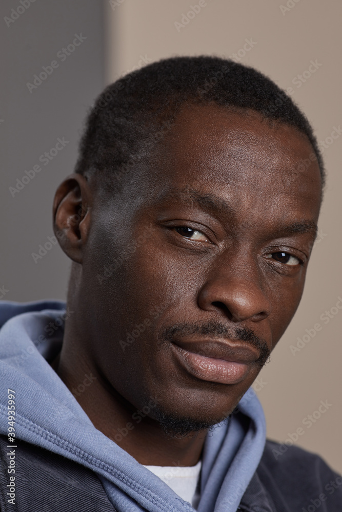 Close-up of African man looking at camera Close-up of African man looking at camera