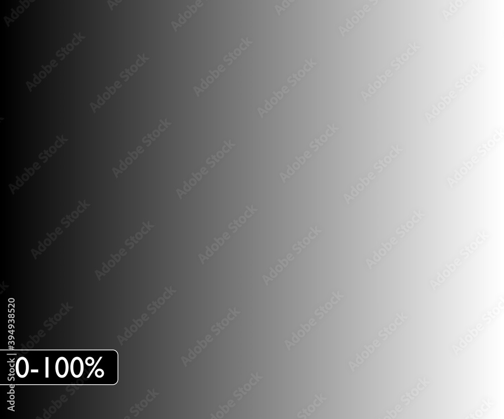 A scale black bright color gradation 0 to 100 percents.