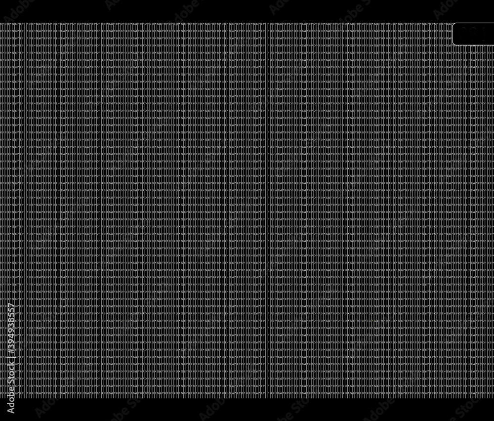 A scale vertical white lines row white a small number 0-9 on black base color. A scale vertical white lines row white a small number 0-9 on black base color.
