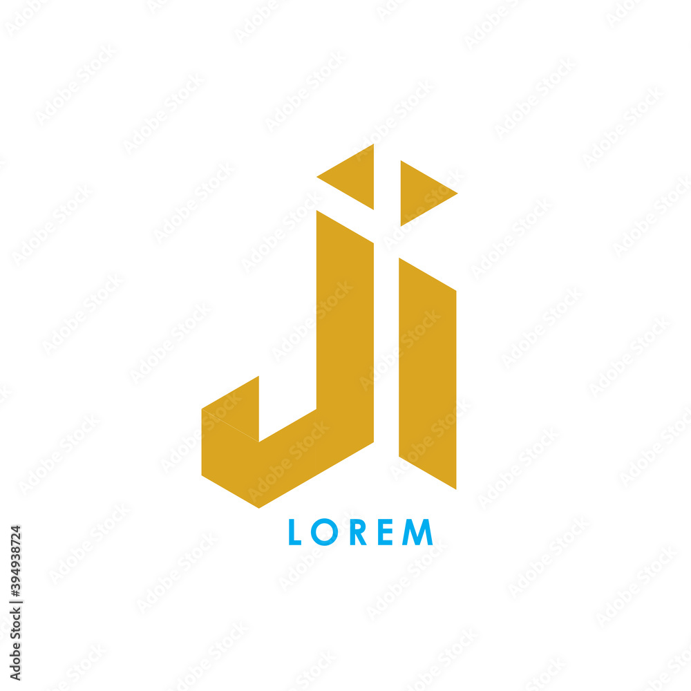 Letters J I, J&I joint logo icon vector template.