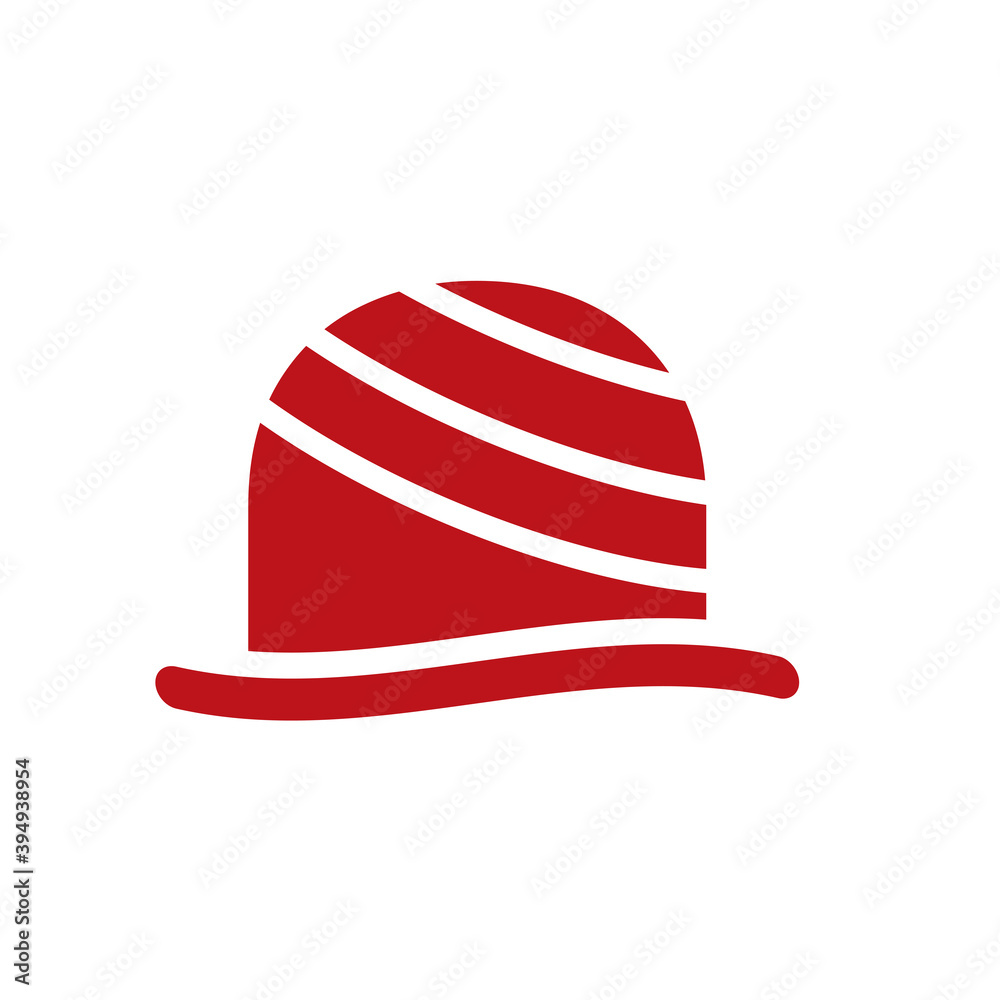 Fototapeta premium An abstract logo with red hat icon in vector