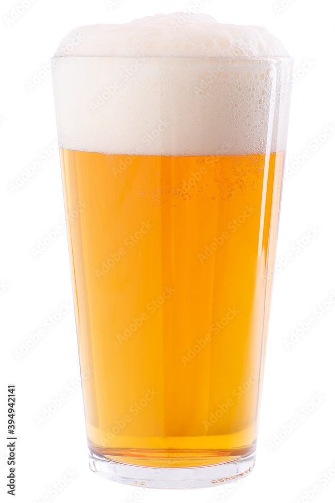 pint glass of white beer isolated on white pint glass of white beer isolated on white