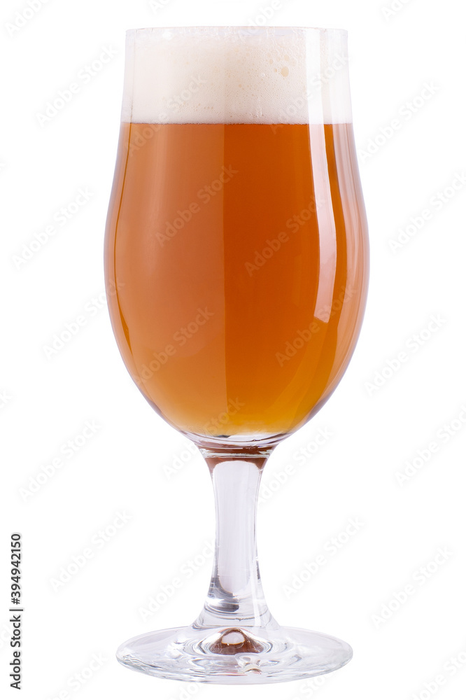 tulip glass of ginger ale beer isolated on white tulip glass of ginger ale beer isolated on white
