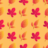 Autumn seamless background with colorful leaves