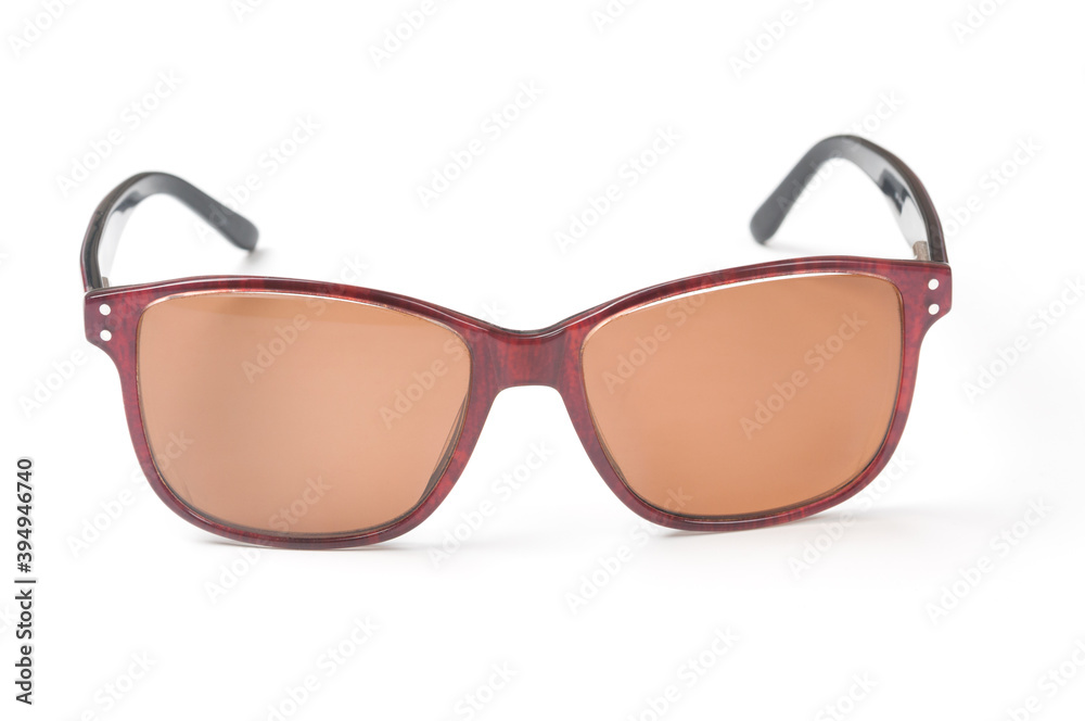 Sun eyeglasses close up isolated on white background Sun eyeglasses close up isolated on white background