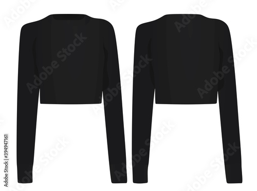 Canvastavla Women black crop sweater. vector illustration