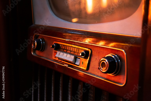 Vintage television with nobs and dials