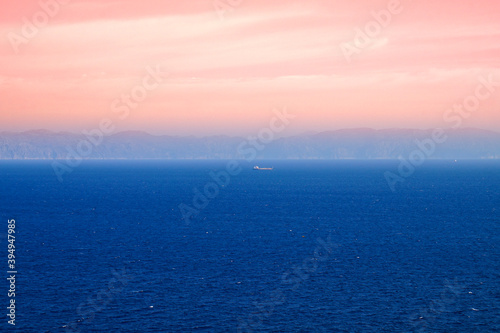 Solitary boat in the Saronic Gulf of Greece