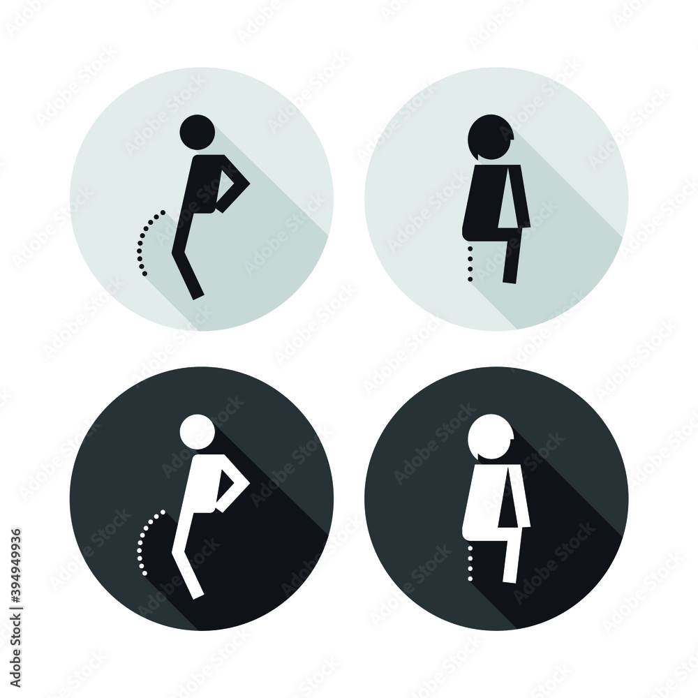 Vector image. Woman and man restroom icons. Vector image. Woman and man restroom icons.