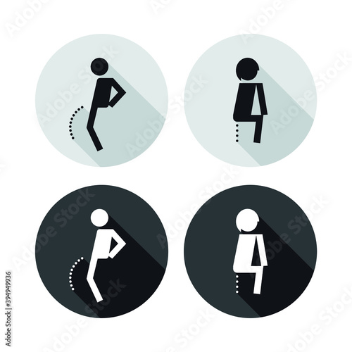 Vector image. Woman and man restroom icons.