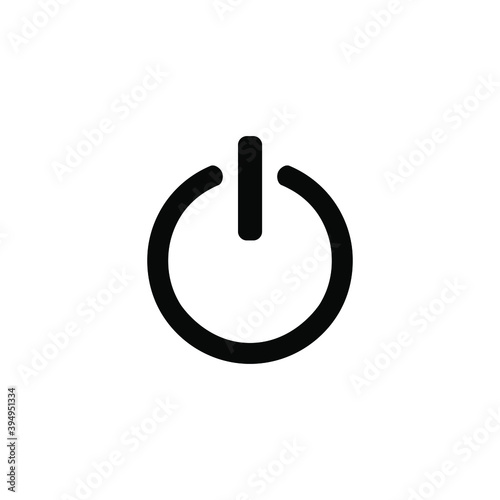 Black and white on / off button icon. Control panel symbol. Vector graphics for the design of applications, sites, devices.