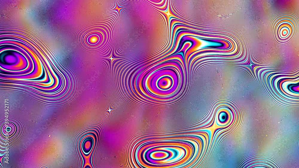 Moving random wavy liquid texture. Holographic futuristic surface. Looping footage.
