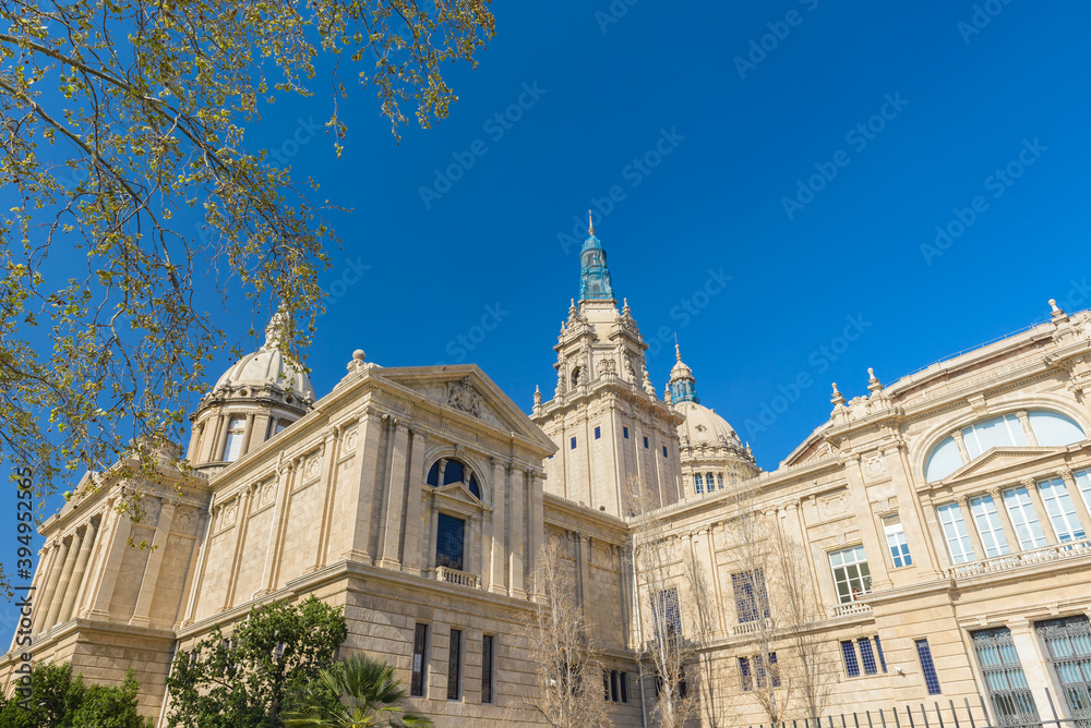 National Palace on Montjuic hill in Barcelona in Spain.