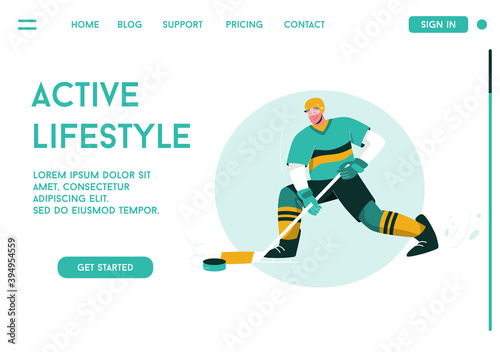 Vector landing page of Active Lifestyle concept © dmitrymoi