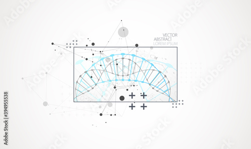 Art science template, wallpaper or banner with a DNA molecules.