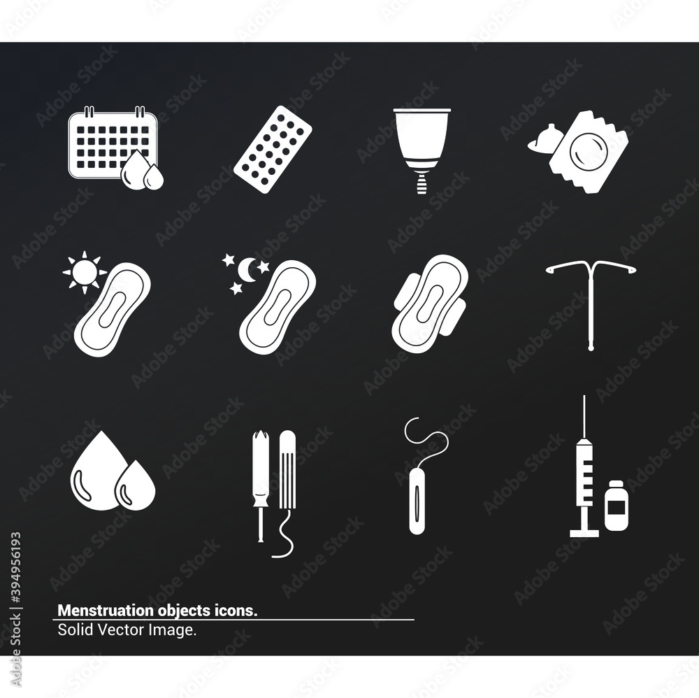 Vector Image Menstrual Hygiene And Womens Contraception Icons Stock Vector Adobe Stock 6028