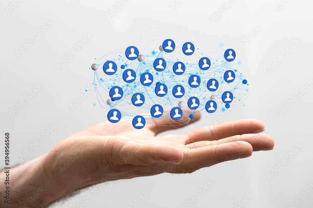 videoconference group of people talking in social network business videoconference group of people talking in social network business