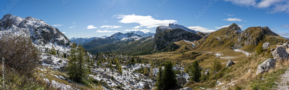 Panorama Pass Falzarego Autumn