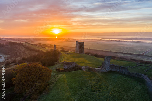 Wallpaper Mural Ruins aerial view of Hadleigh castle at sunrise in Benfleet Essex, UK country si