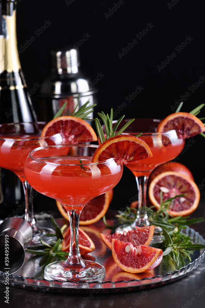 Bloody orange Citrus Champagne Cocktail