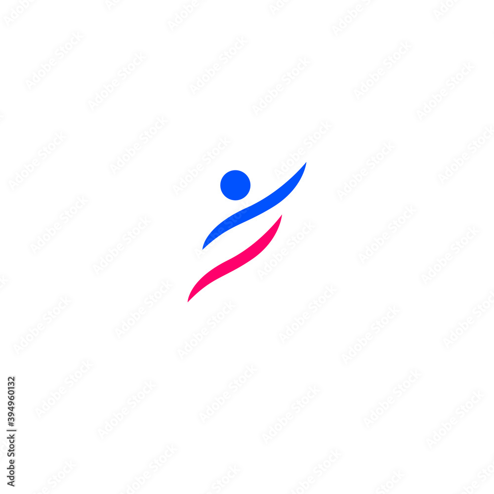 Contemporary human symbol ( blue, with pink), on white Contemporary human symbol ( blue, with pink), on white