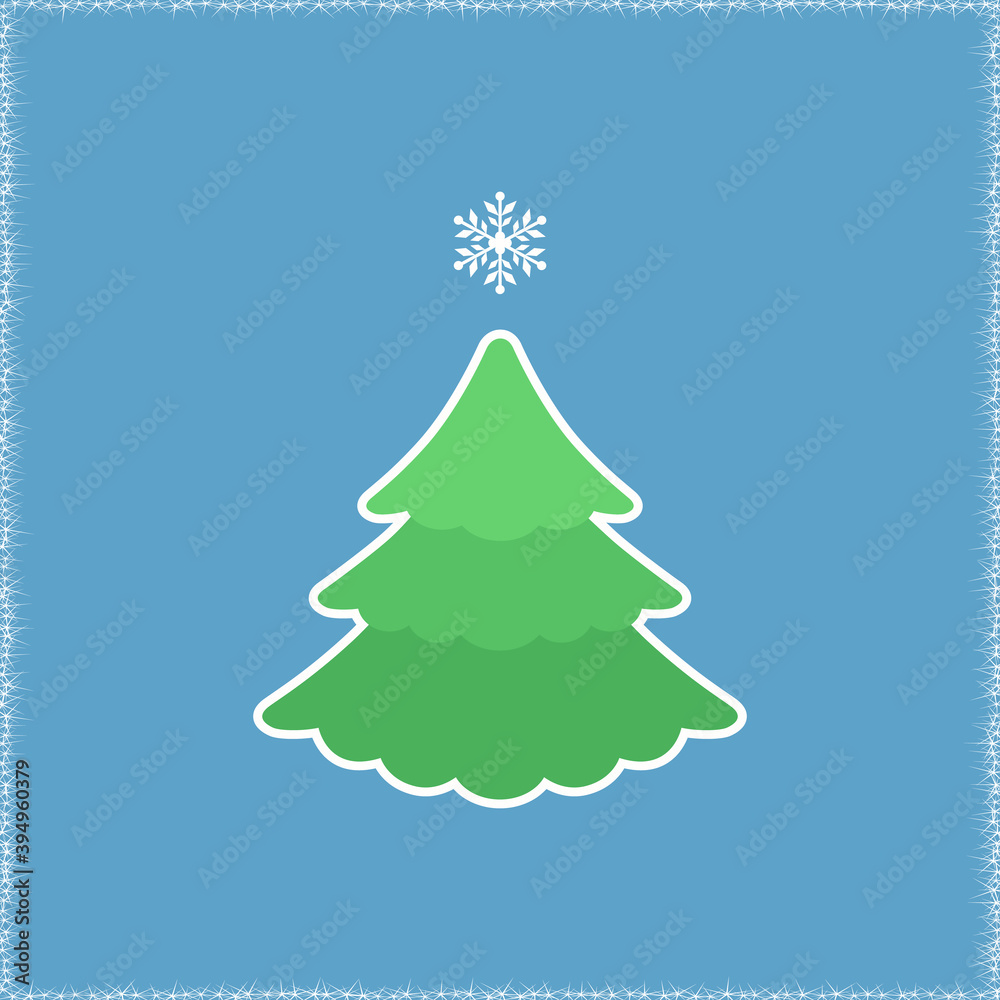 Vector illustration of Christmas tree on a white background flat style stock vector illustration Vector illustration of Christmas tree on a white background flat style stock vector illustration