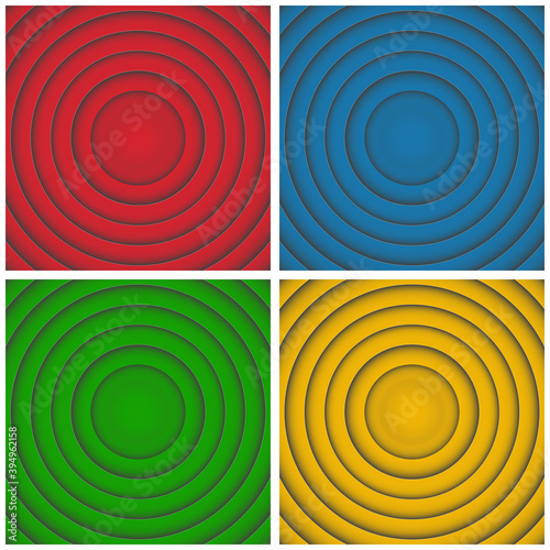 Pop art retro cartoon circles looney movie for conceptual design. Vector illustration halftone gradient. Round multi color pattern template