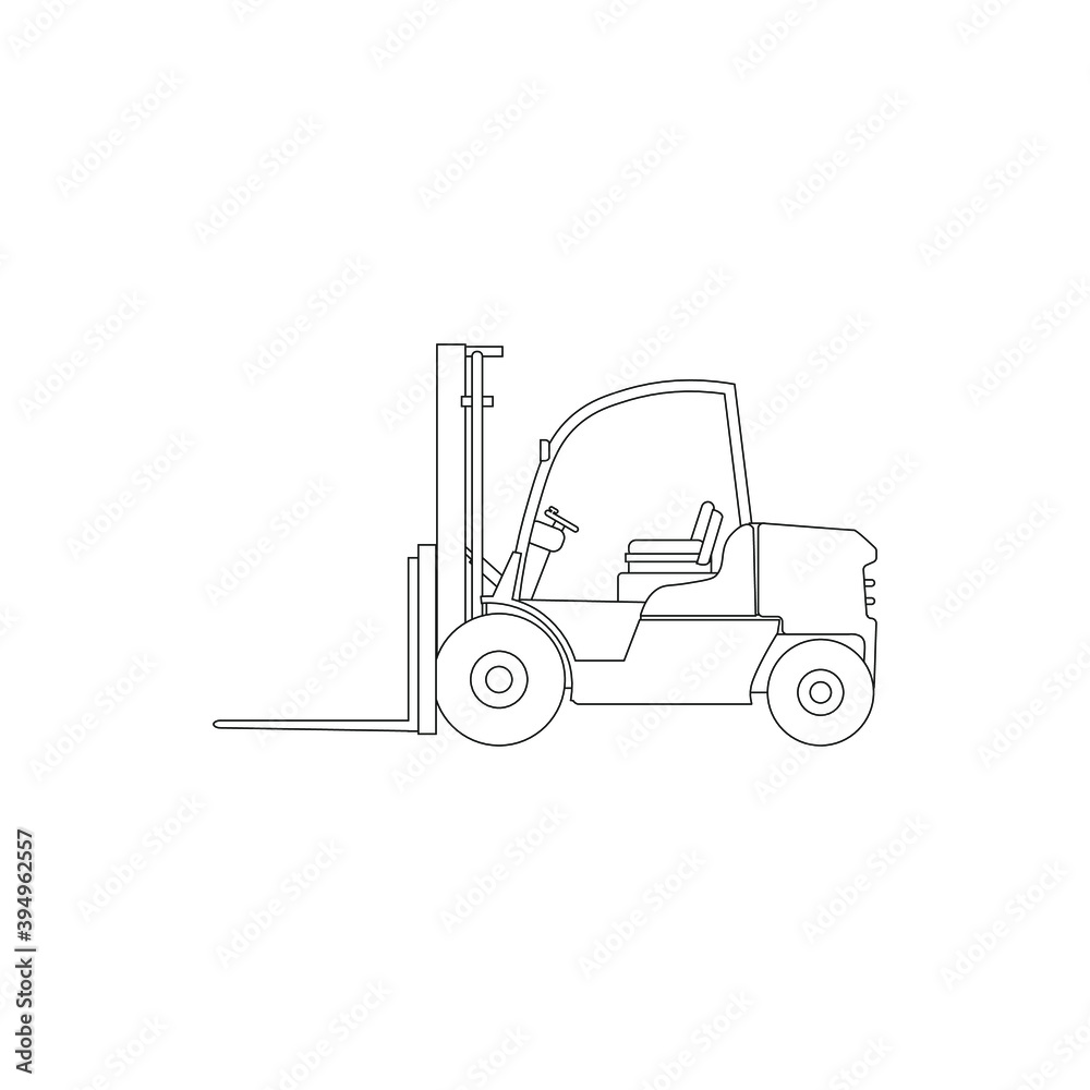 forklift drawing on white background