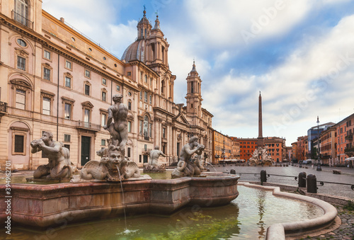 Fontana del Moro at Piazza Navona Rome Italy