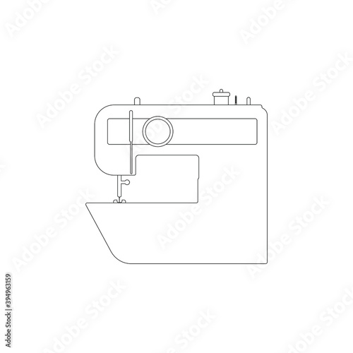 sewing machine drawing on white background