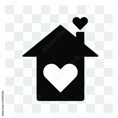 A house with a heart for a good pastime in it. vector illustration, 