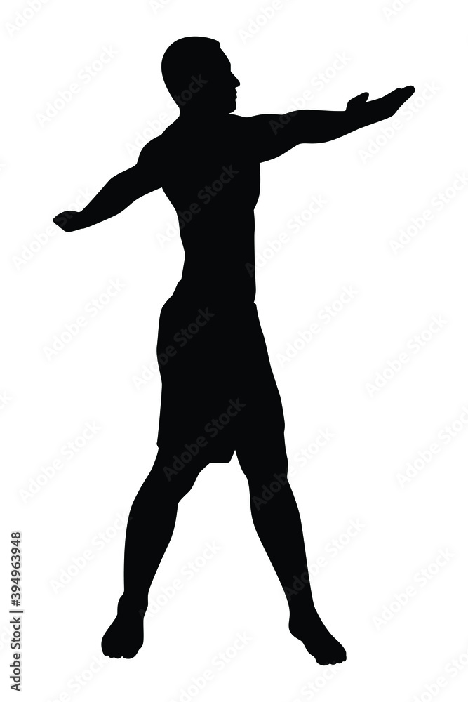 Healthy sport man silhouette vector