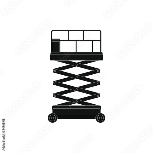 drawing of lift platform on white background