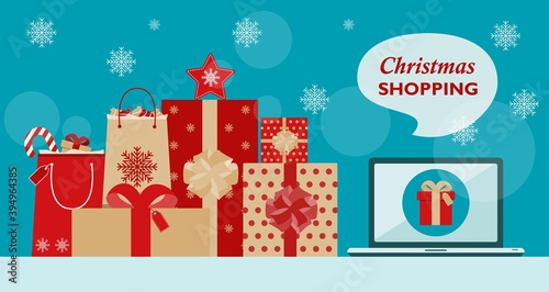 Christmas shopping background