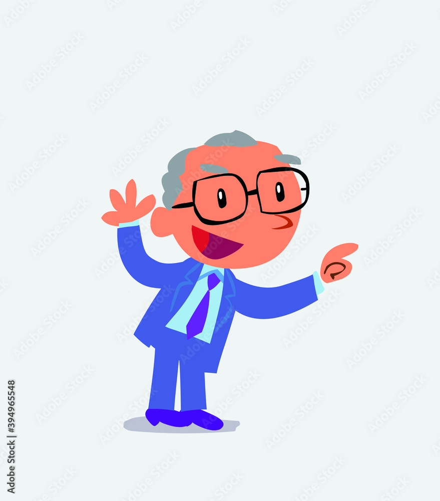 cartoon character of businessman pointing while arguing