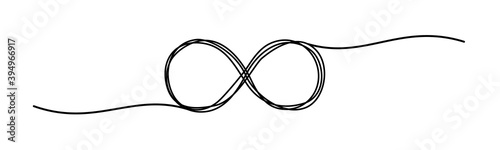 Tangled grungy infinity scribble isolated on white background