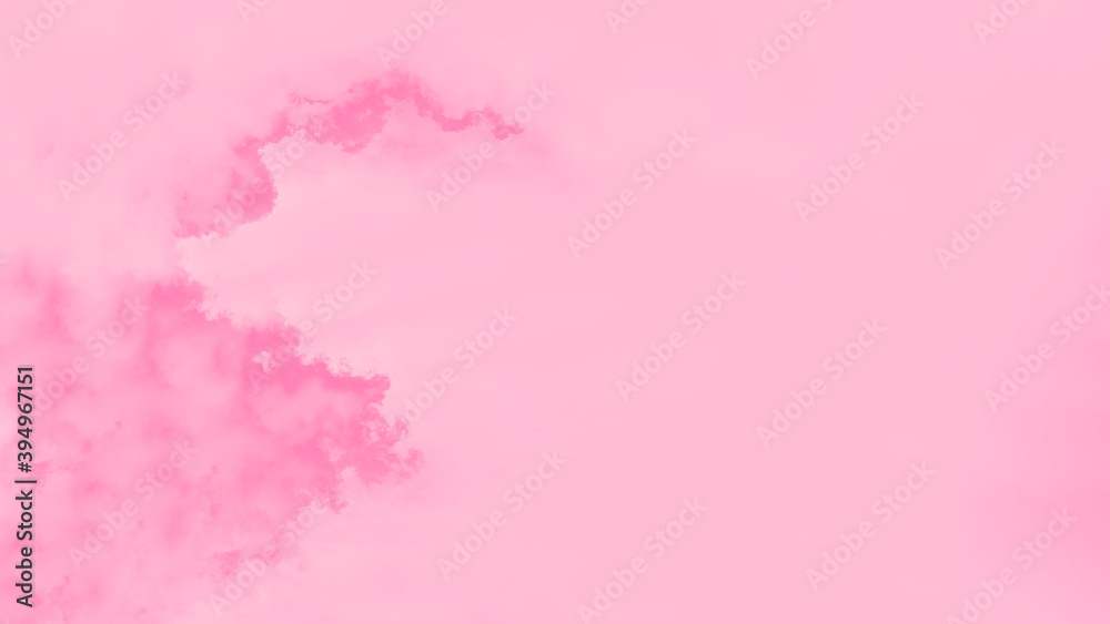 Abstract pastel pink soft watercolor sky background with blurred clouds