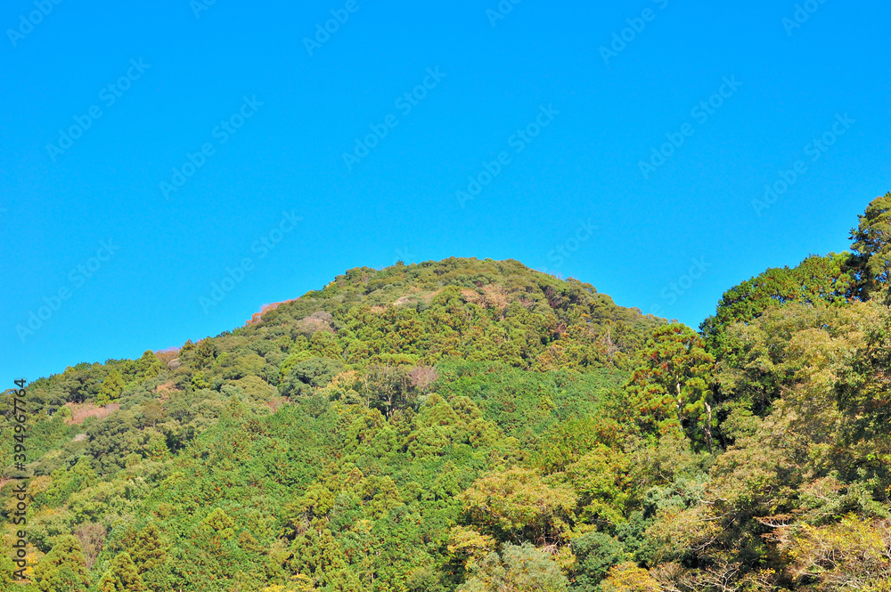 快晴の秋の山