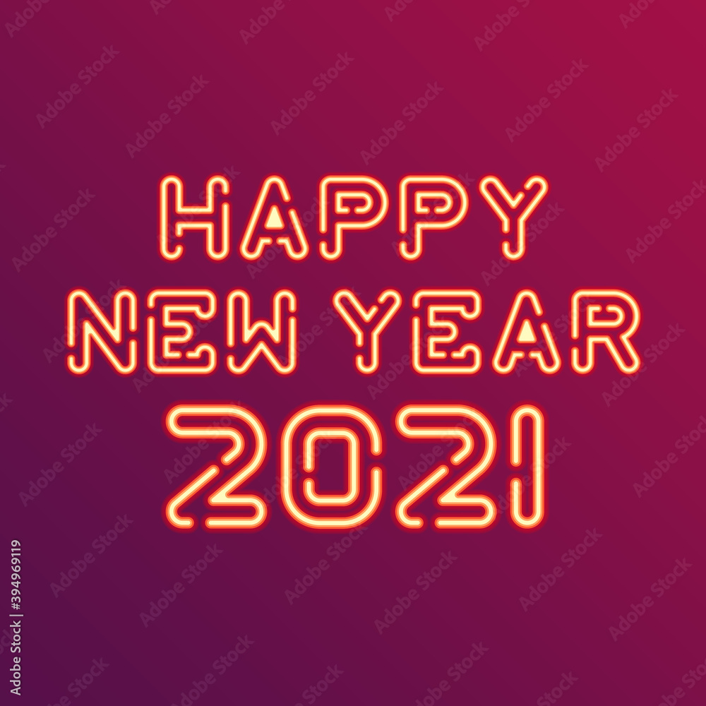 2021 HAPPY NEW YEAR banner. Neon figures with lights. Elegant neon text with light. Design template Celebration typography poster, greeting card for Merry Christmas and happy new year. Vector eps 10 2021 HAPPY NEW YEAR banner. Neon figures with lights. Elegant neon text with light. Design template Celebration typography poster, greeting card for Merry Christmas and happy new year. Vector eps 10