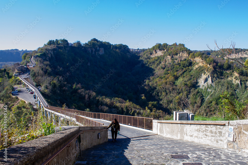 Footbridge to Civita di Bagnoregio,As already to get to the village of City, the suspension bridge of 300 metres linking it to Porta San Maria is the main gateway of the city. Footbridge to Civita di Bagnoregio,As already to get to the village of City, the suspension bridge of 300 metres linking it to Porta San Maria is the main gateway of the city.