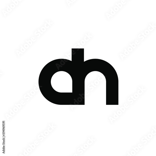 simple abstract dh dn logo