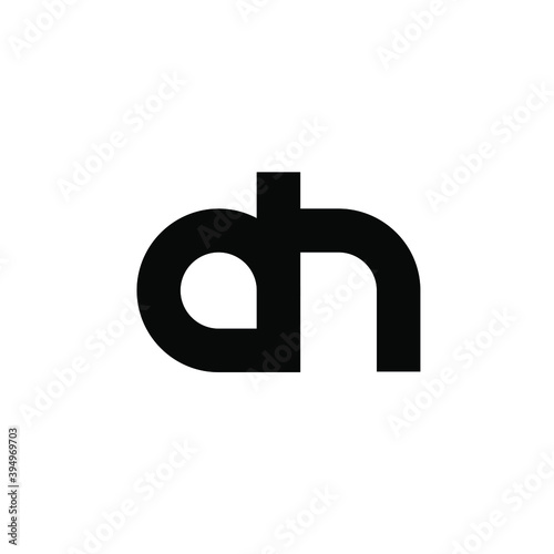 simple abstract dh dn logo