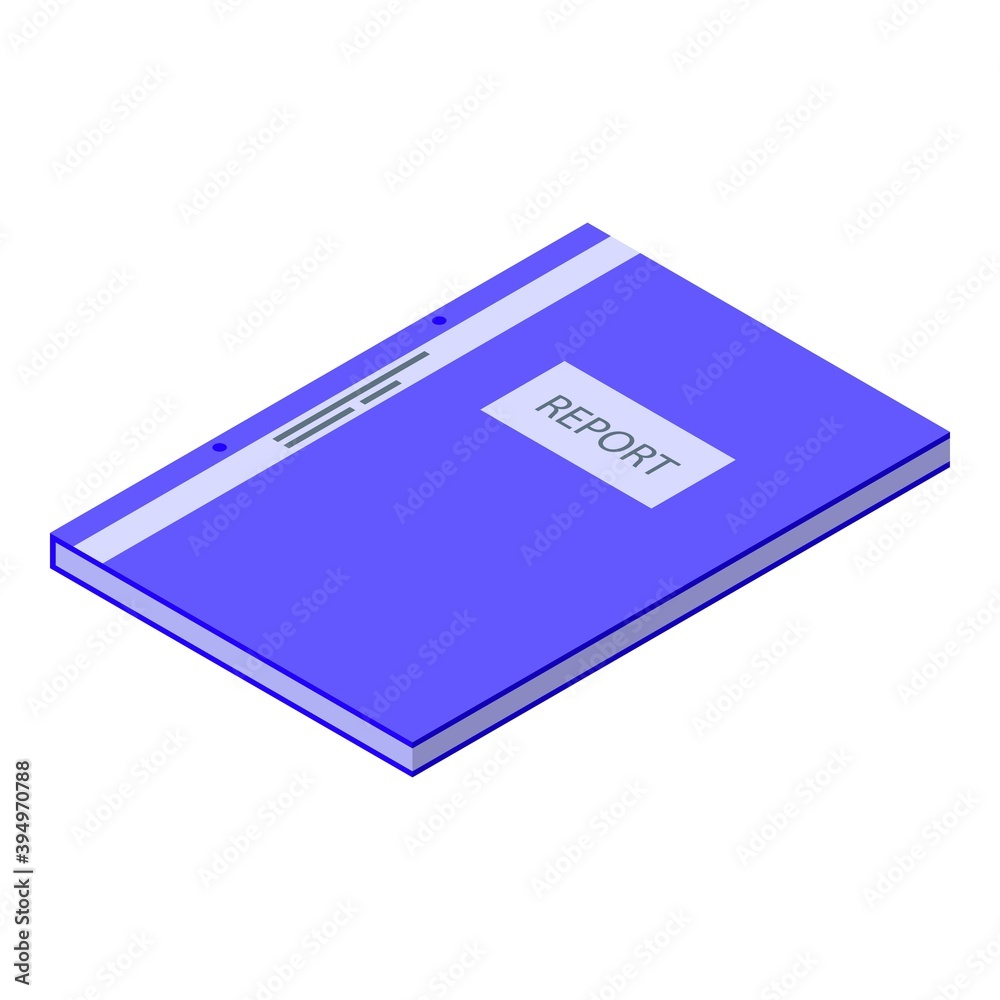 Report folder icon. Isometric of report folder vector icon for web design isolated on white background Report folder icon. Isometric of report folder vector icon for web design isolated on white background