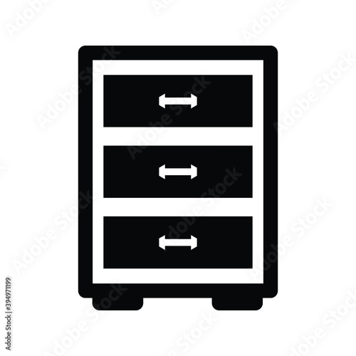 Office drawer Vector Icon,Office Nightstand 