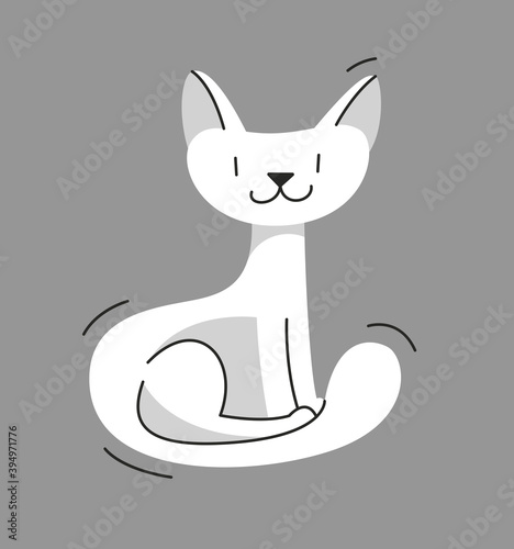 Cute cat sitting and lookin...