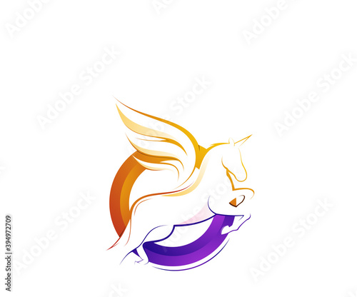 Unicorn icon  logo design template