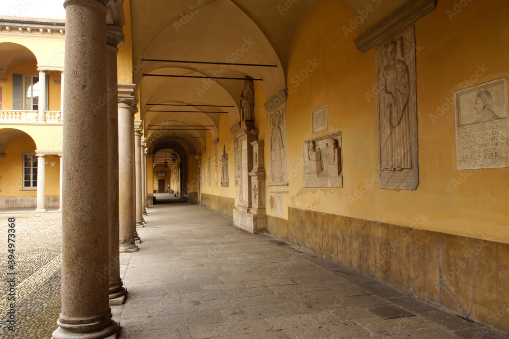 Pavia (Italy). Gallery inside the University of Pavia